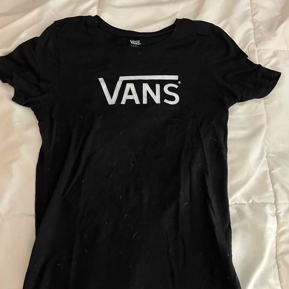 vans black graphic tee shirt size kids large